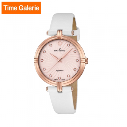Candino CDOWC4600/1 White Strap with Pink Dial Casual Women Watch